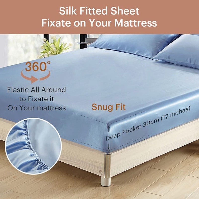 Silk Fitted Sheet 100% Mulberry Silk Bed Sheet 2