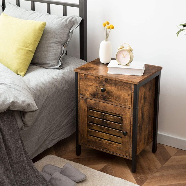 Bedside Table With Louver Door 2