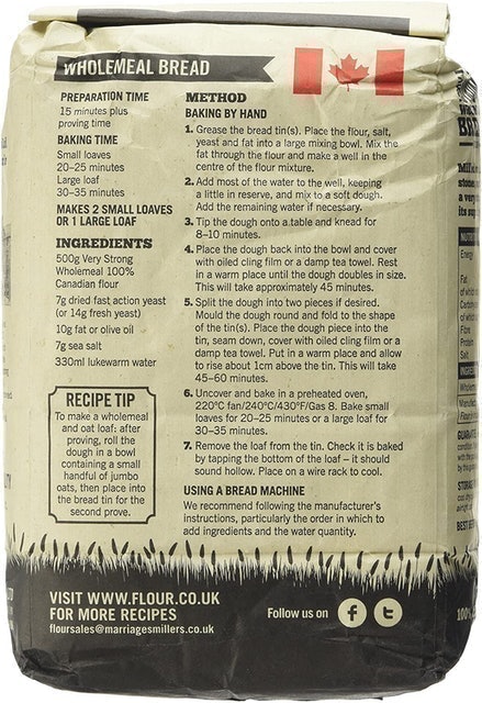 100% Canadian Very Strong Wholemeal Flour 2