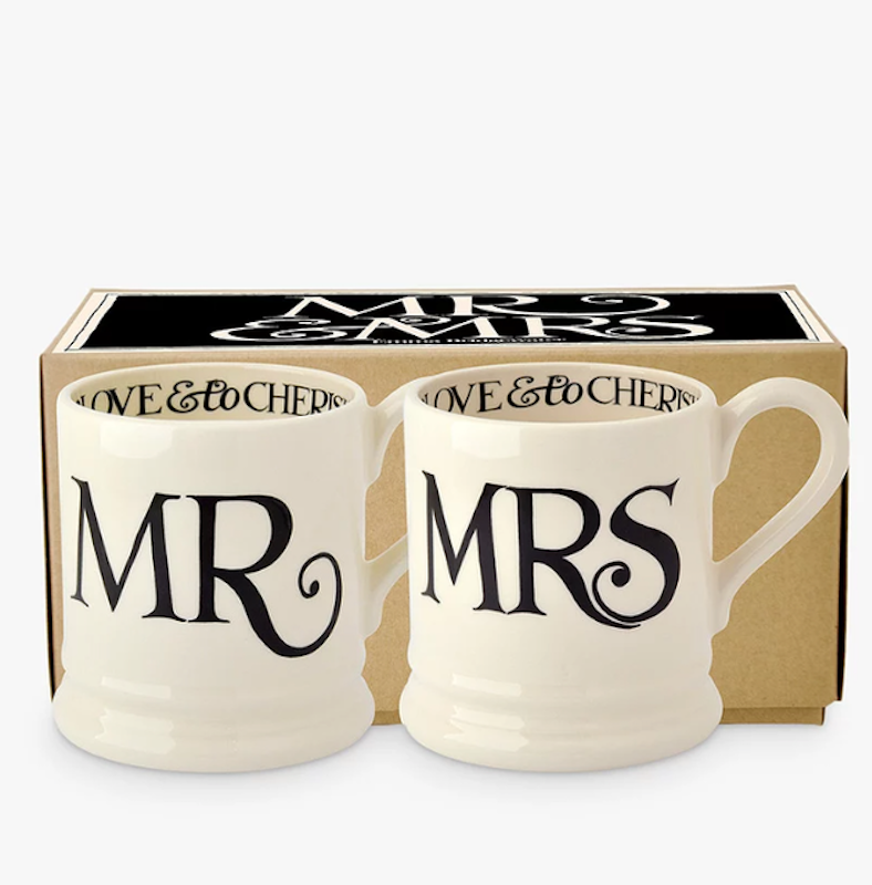 Black Toast Mr & Mrs Mugs, Set of 2 1