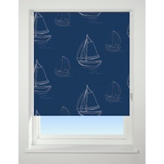 Boats Patterned Thermal Blackout Roller Blind
