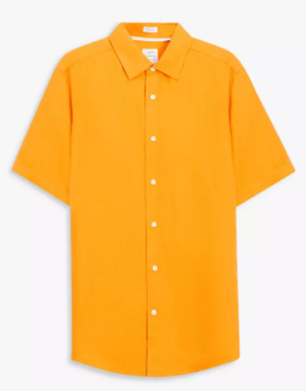 Regular Fit Short Sleeve Linen Shirt 1