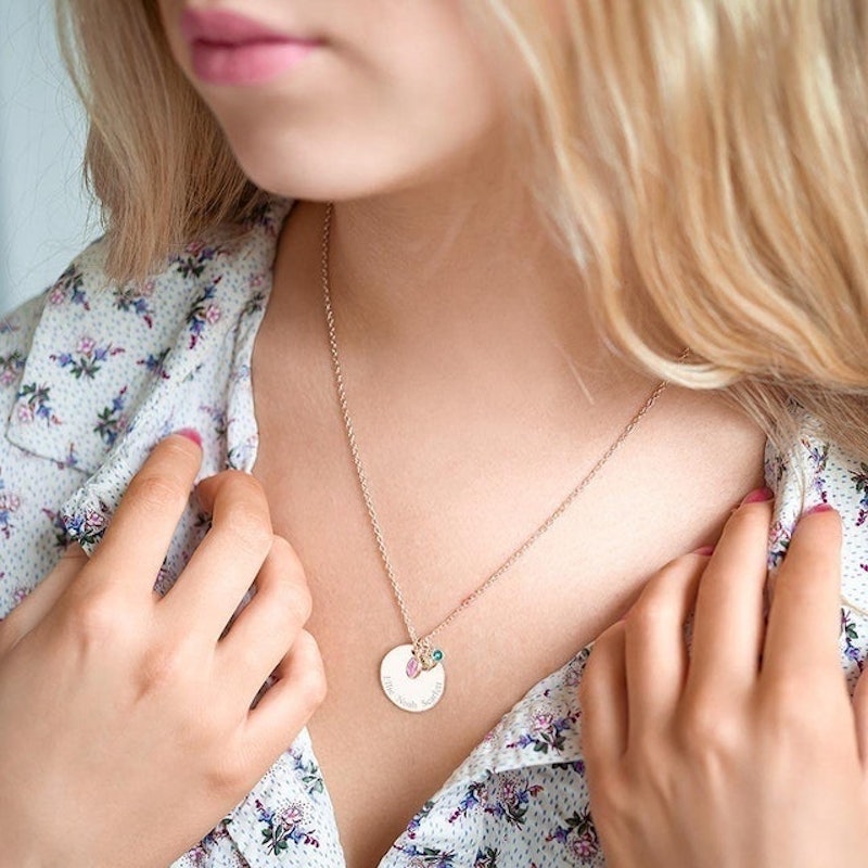 Family Disc and Birthstone Personalised Necklace 3