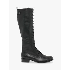 Protect Leather Lace Up Knee High Boots