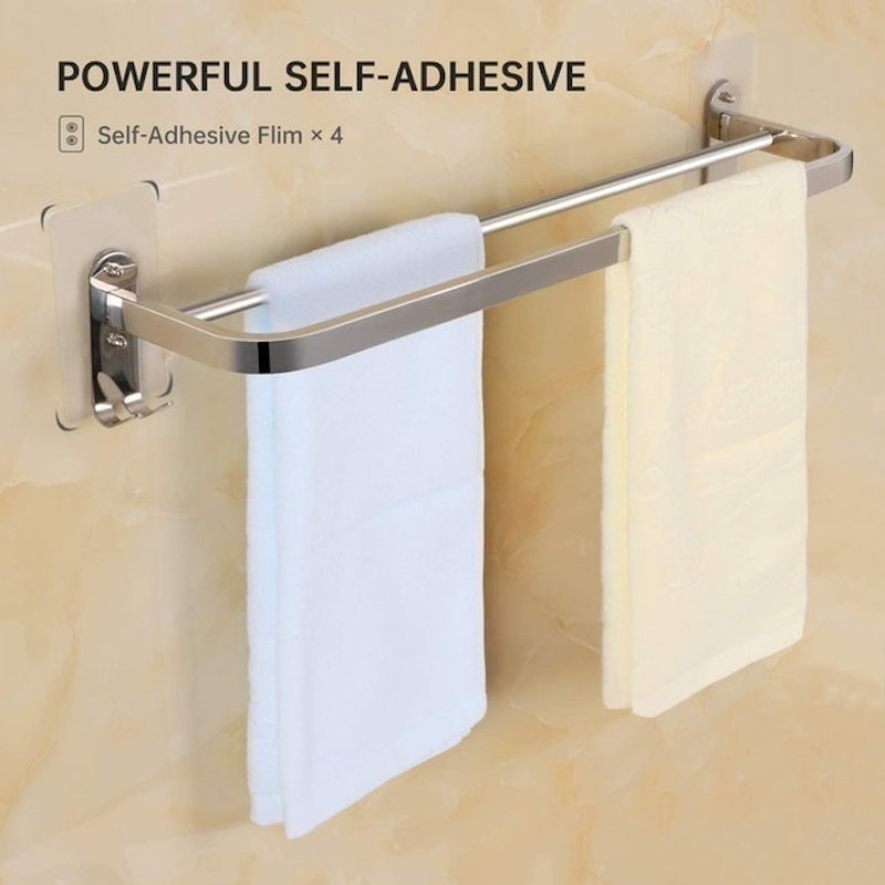 Double Towel Rail With Hooks 2