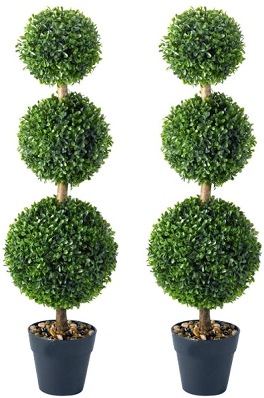 5. Woodside Pair Of Artificial Topiary Swirl Trees/Bushes 1