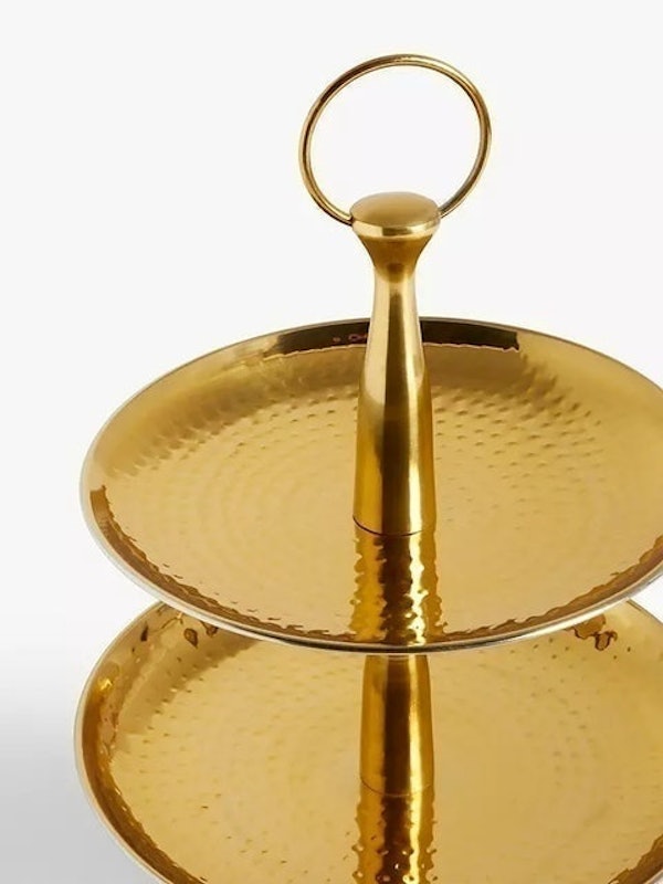 Hammered Stainless Steel 2-Tier Cake Stand 2