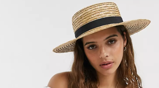 Straw Boater Hat With Black Ribbon and Size Adjuster 2