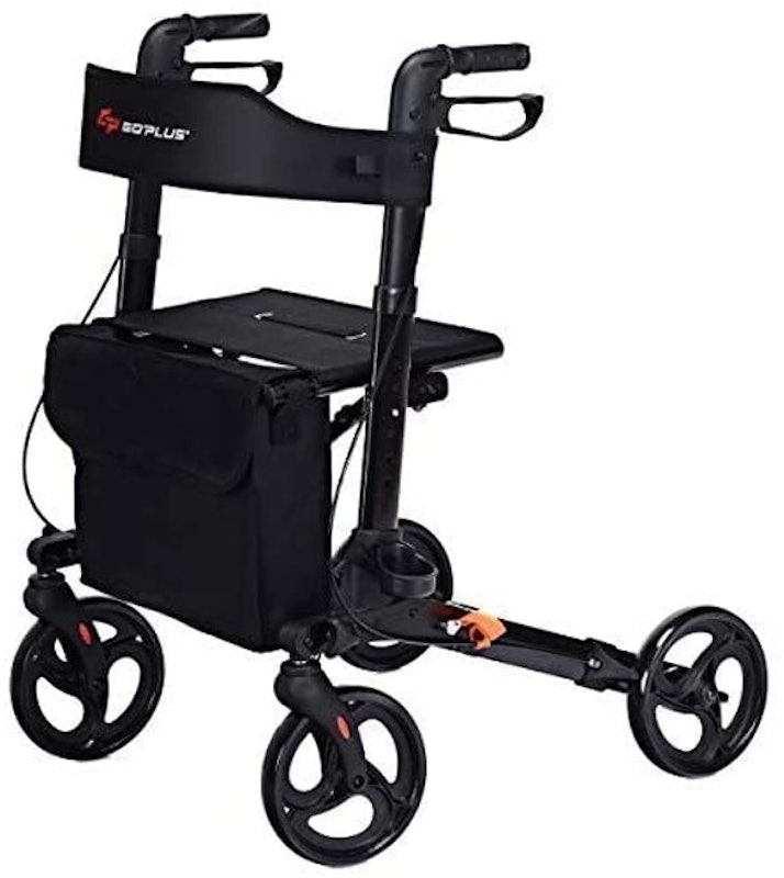 Lightweight Four Wheel Rollator with Seat, Adjustable Height 1