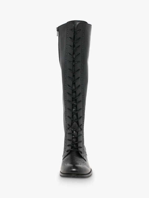 Protect Leather Lace Up Knee High Boots 2