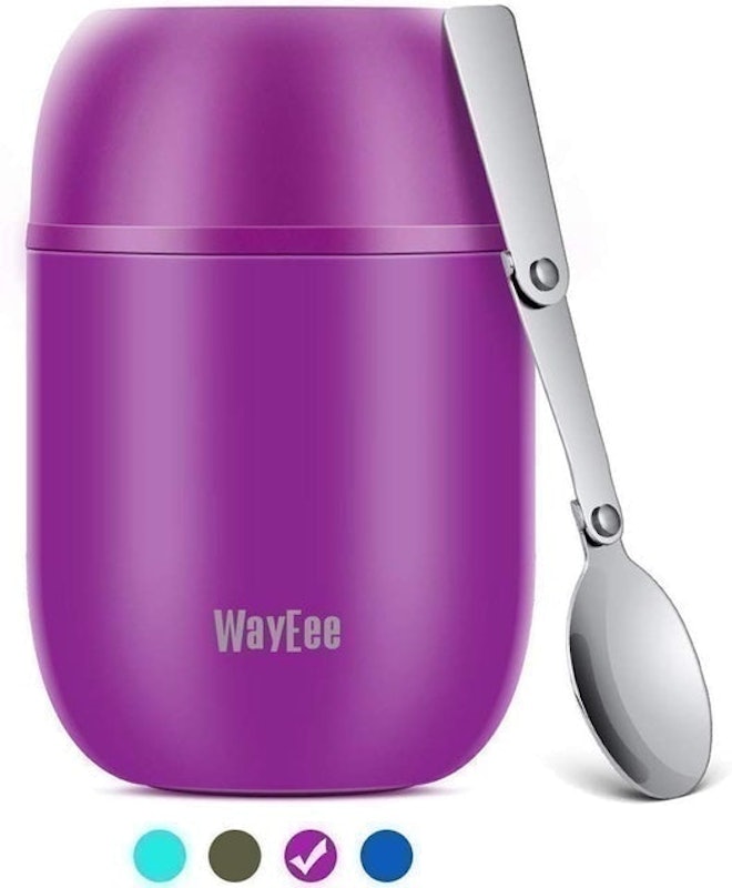 Stainless Steel King Food Jar With Folding Spoon 1
