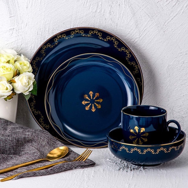 Navy Blue Dinnerware Set  3