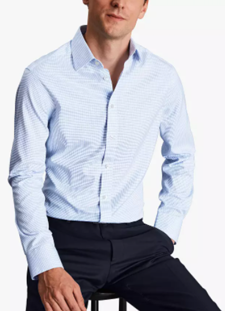 Classic Collar Non-Iron Twill Mini Grid Slim Fit Shirt 2