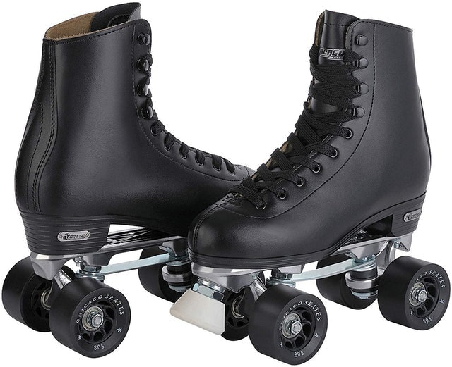 Men's Premium Leather Rink Quad Roller Skates 1