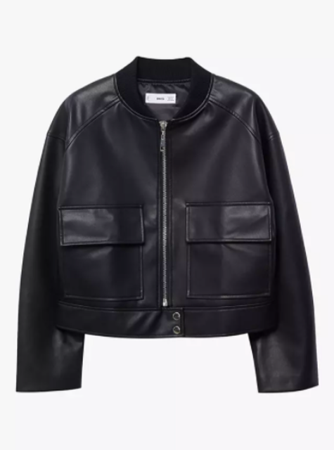 Faux Leather Bomber Jacket 1