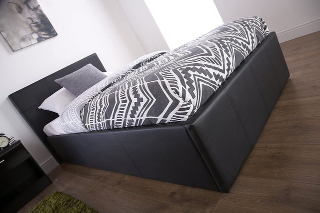 Single Faux Leather Ottoman Storage Bed 3