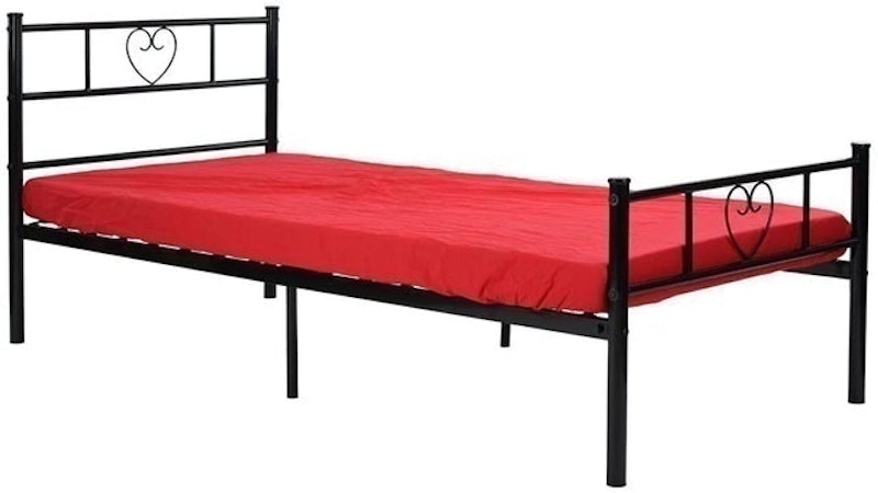 Single Bed Frame Solid 3ft Metal Bed With Heart Shape 1