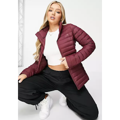 Stretch Down Jacket in Burgundy