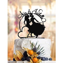 Elegant Lesbian Cake Topper With Customisable Names