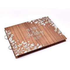 White Leaf Personalised Wedding Day Guest Book