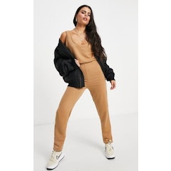 Petite Jogger Jumpsuit in Camel