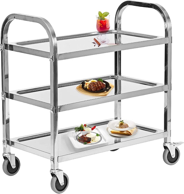 Stainless Steel 3 Tier Kitchen Trolley 1