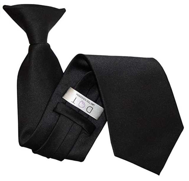 Plain Satin Clip-On Tie 1