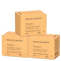 2. Grace and Green Premium Non-Applicator Tampons