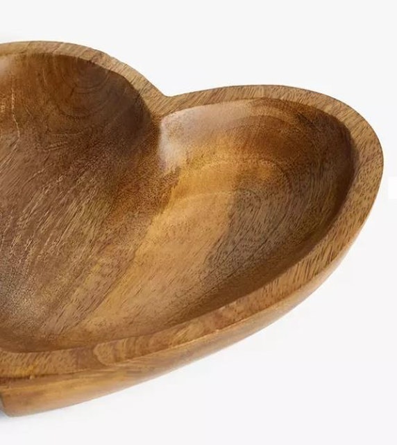 Large Mango Wood Heart Bowl 3