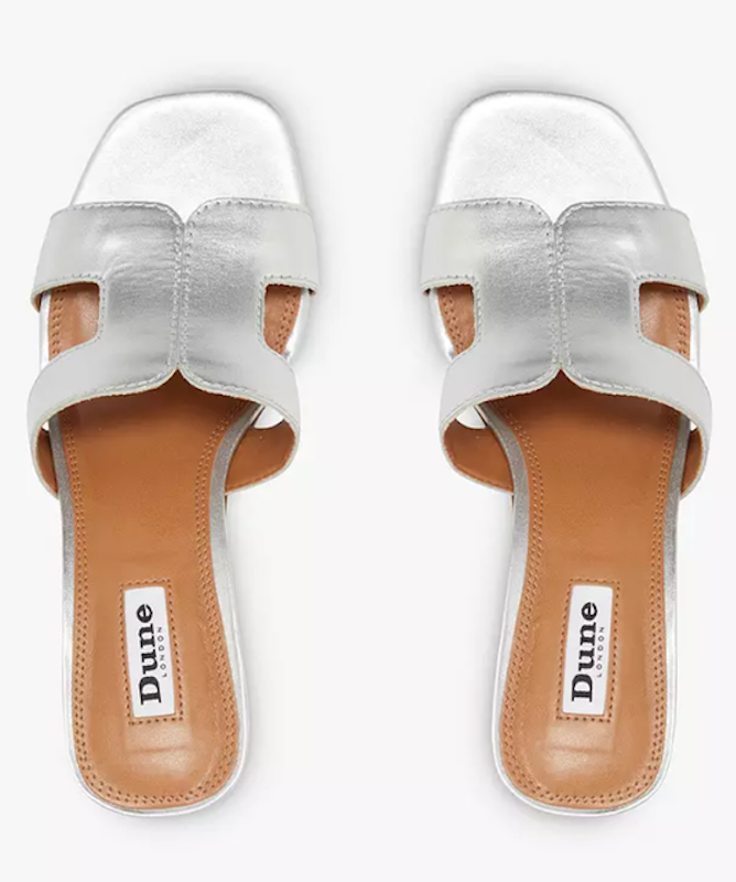 Silver Jupe Leather Block Heel Mules 2