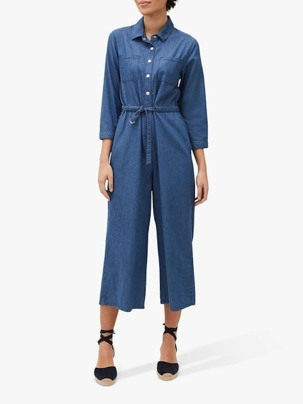Jarah Denim Long Sleeve Button Jumpsuit 1