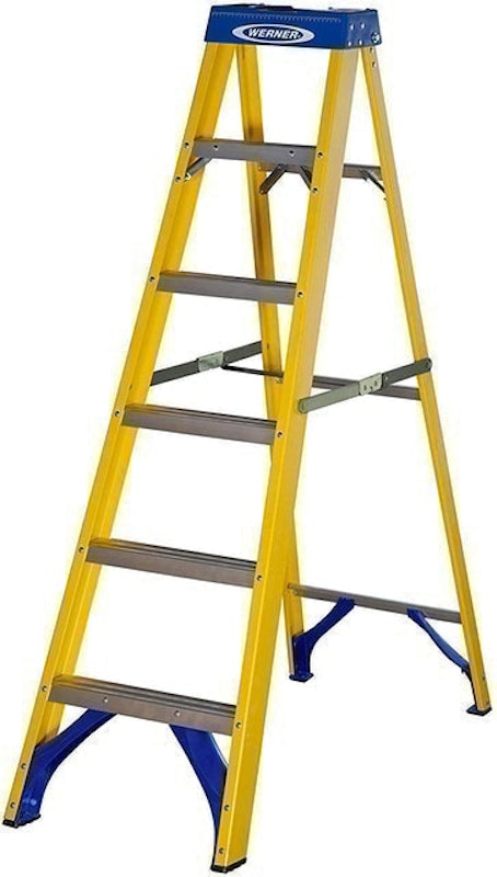 6 Tread Fibreglass Swingback Stepladder 1