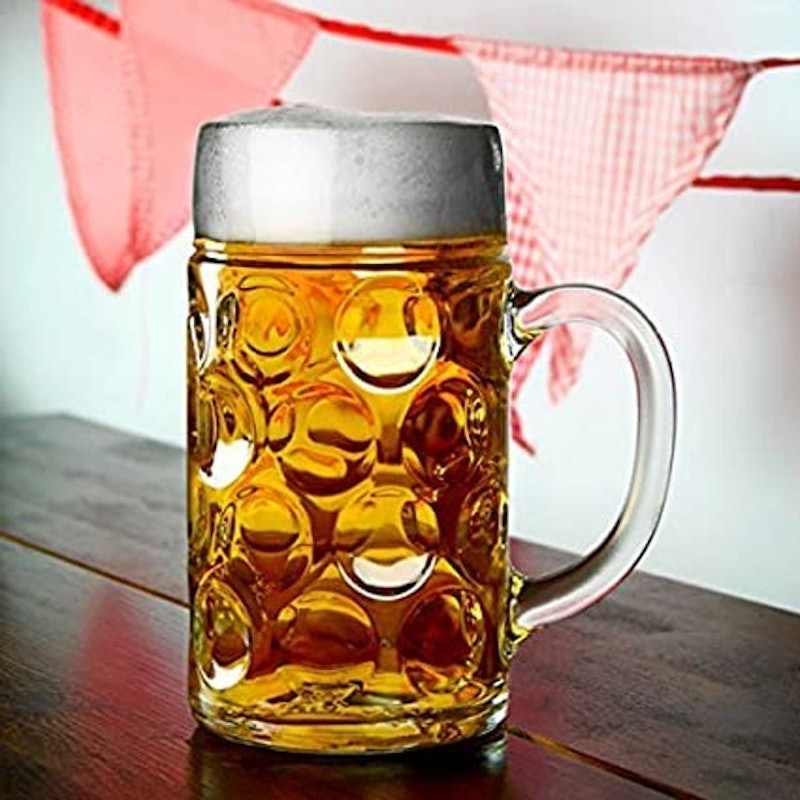 2 Pint Glass Beer Tankards 3