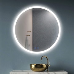 Round Illuminated Bathroom Mirror