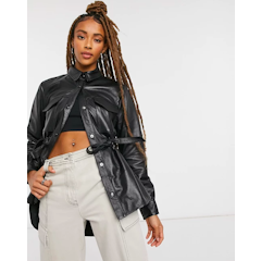 Anorak Shacket in Black