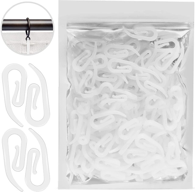 White Plastic Curtain Hooks 1