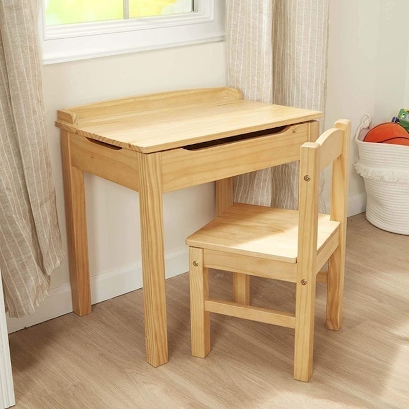 Wooden Lift-Top Desk & Chair 1