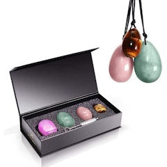 3 pcs Set of Drilled Natural Yoni Eggs