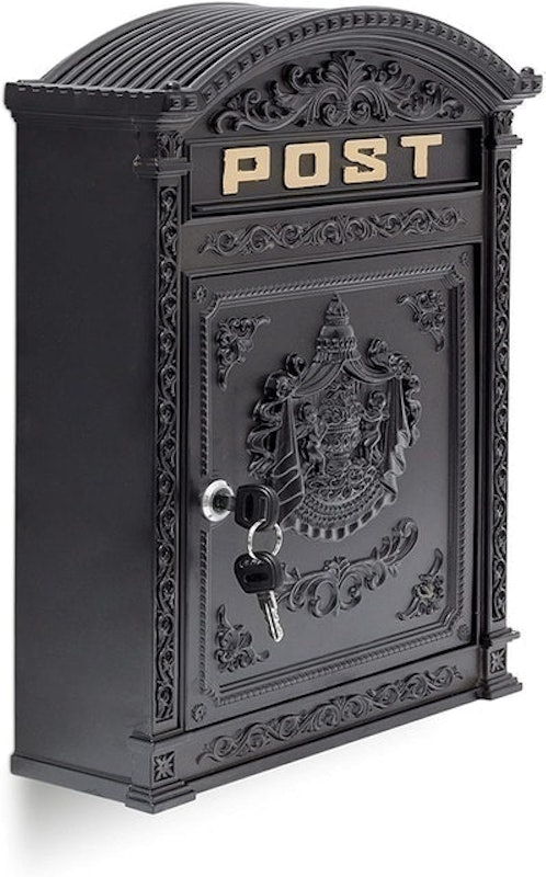 English Antique Style Cast Aluminium Letterbox 1
