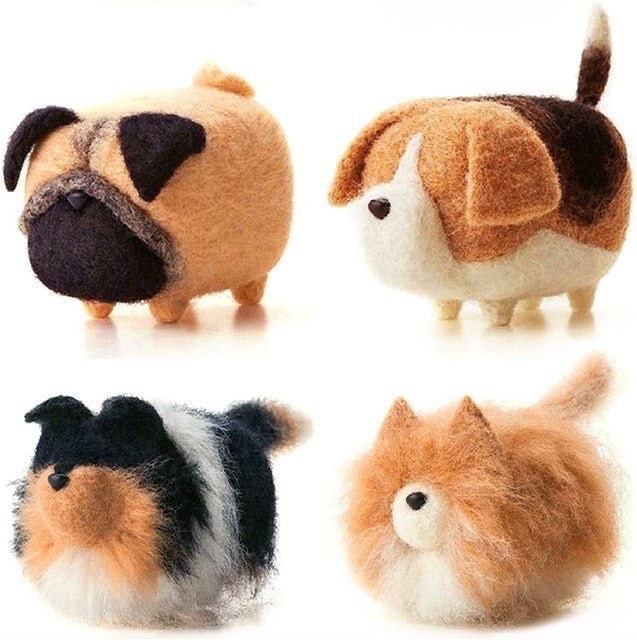 4 Mini Dogs Needle Felting Kit 1