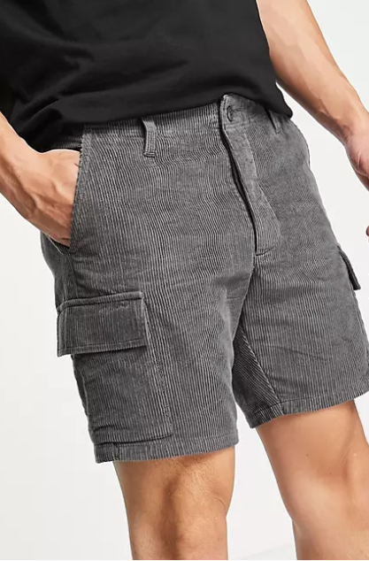 Slim Cord Shorts With Cargo Pockets 2