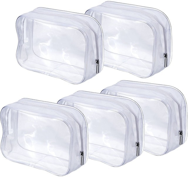 5 Pack Clear PVC Toiletry Carry Pouch  1