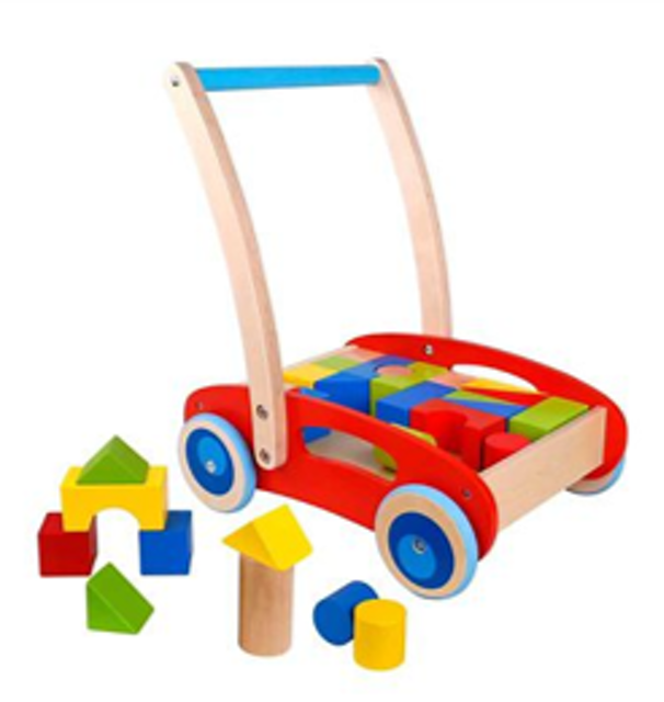 Wooden Baby Walkerwith Blocks 1