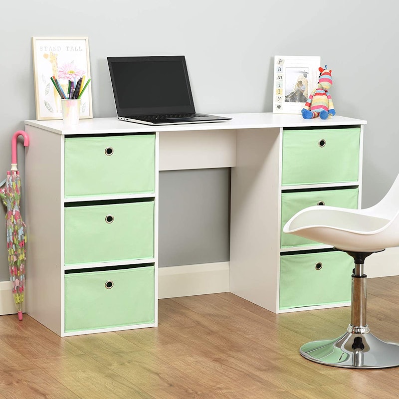 Kids White Storage Desk 2