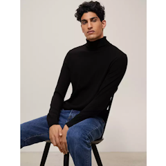 Extra Fine Merino Wool Roll Neck Jumper