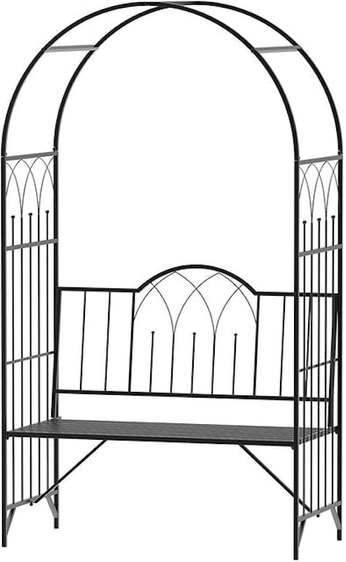 Metal Arch Outdoor Bench Trellis 1