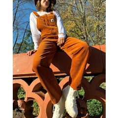 WIP Cord Dungarees - Brandy