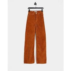 Ribcage High Waisted Orange Jumbo Cord Trousers