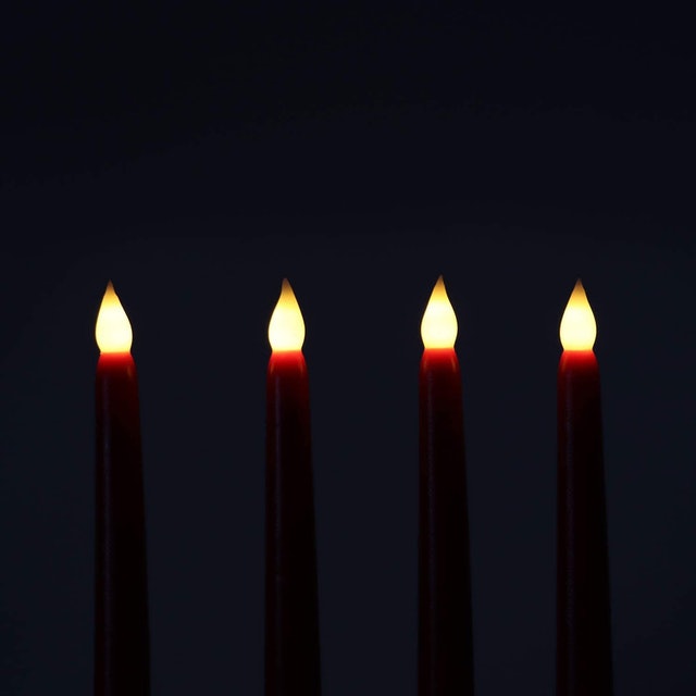 8. Rhytsing Red LED Taper Candles 4 Pack 2