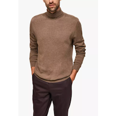 Melange Cotton Roll Neck Jumper